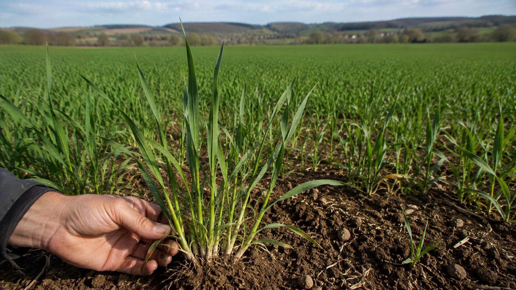 Vue agricole consacrée à tallage du blé