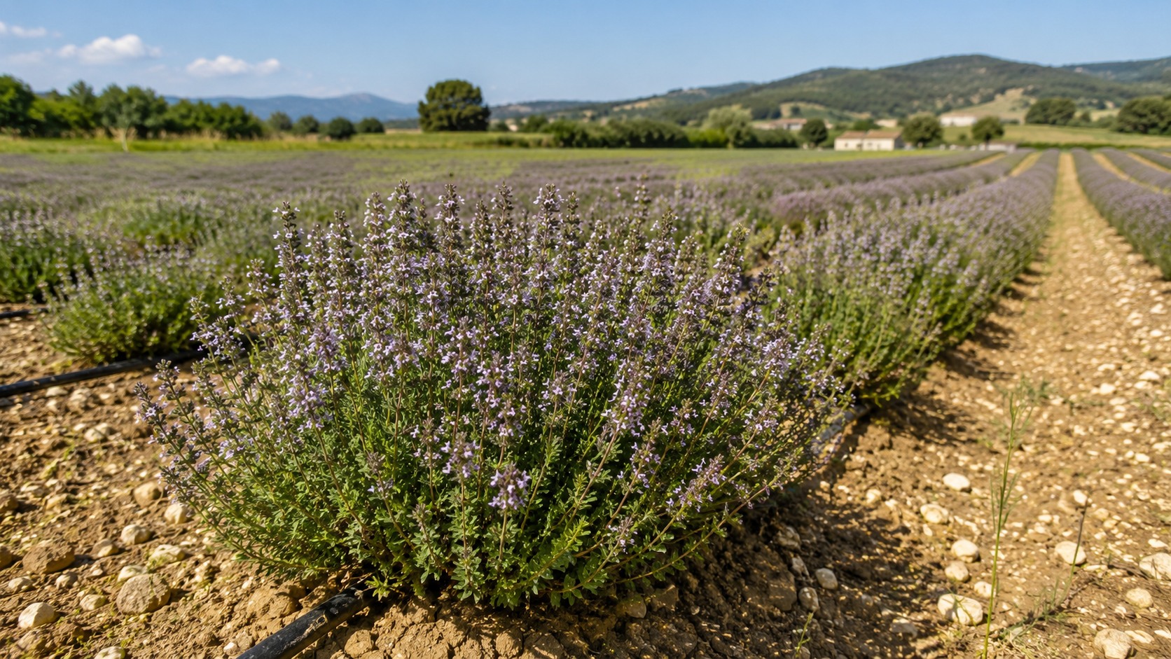 Vue agricole consacrée à thym