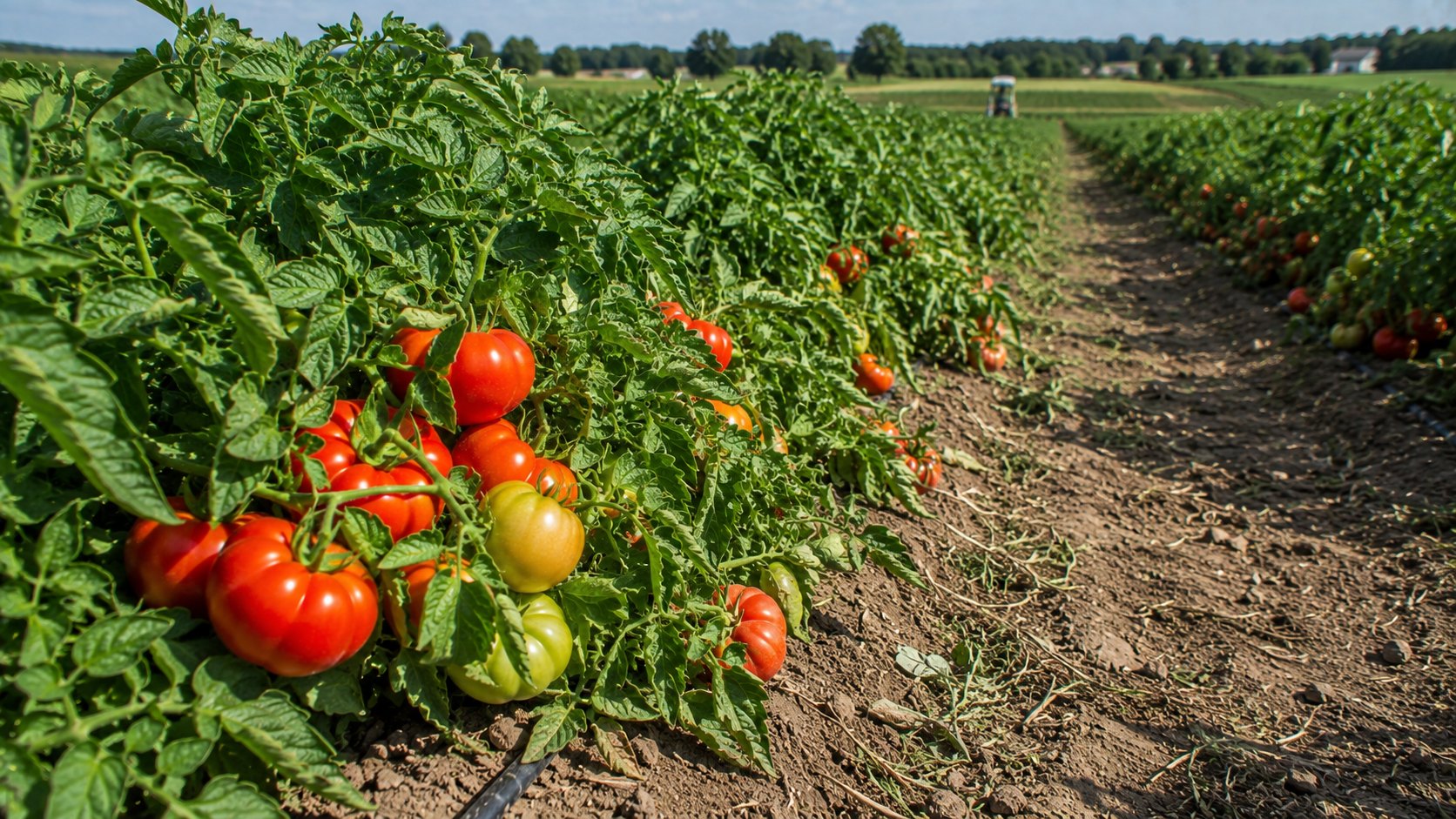 Illustration agricole de tomate de plein champ