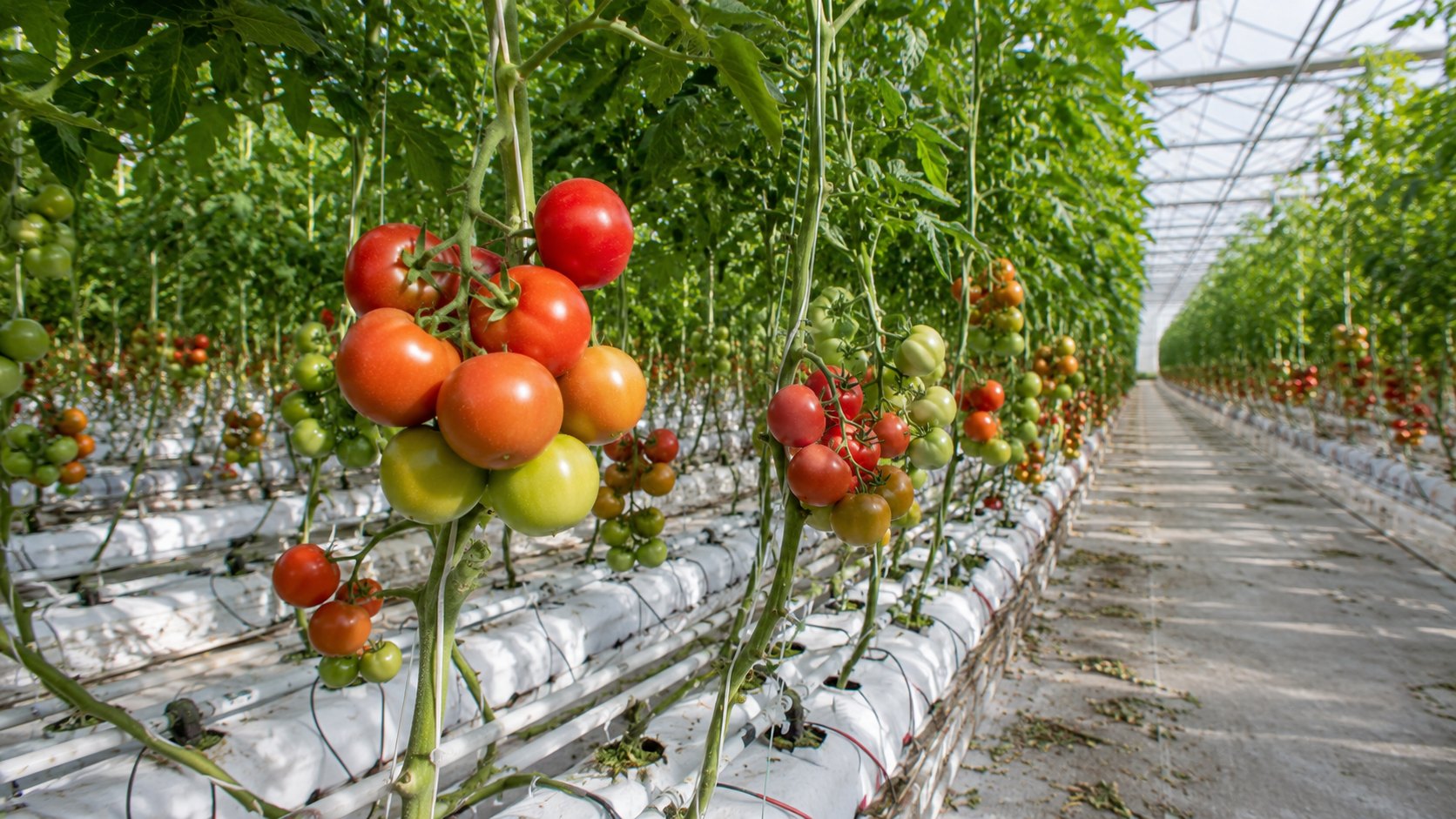 Illustration agricole de tomate sous serre