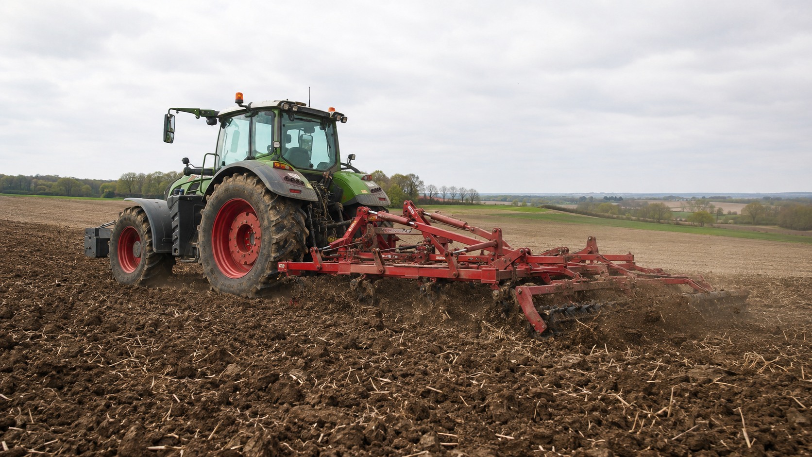 Vue agricole consacrée à travail du sol