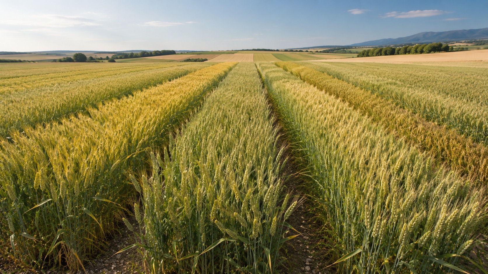Vue agricole consacrée à variétés de blé dur