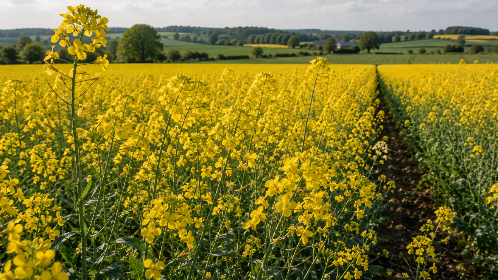 Vue agricole consacrée à variétés de colza