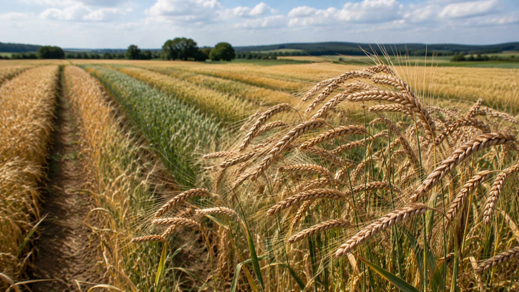 Vue agricole consacrée à variétés de épeautre