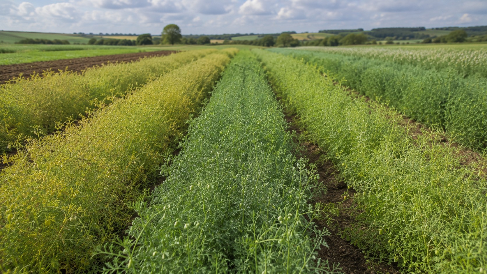 Vue agricole consacrée à variétés de lentille