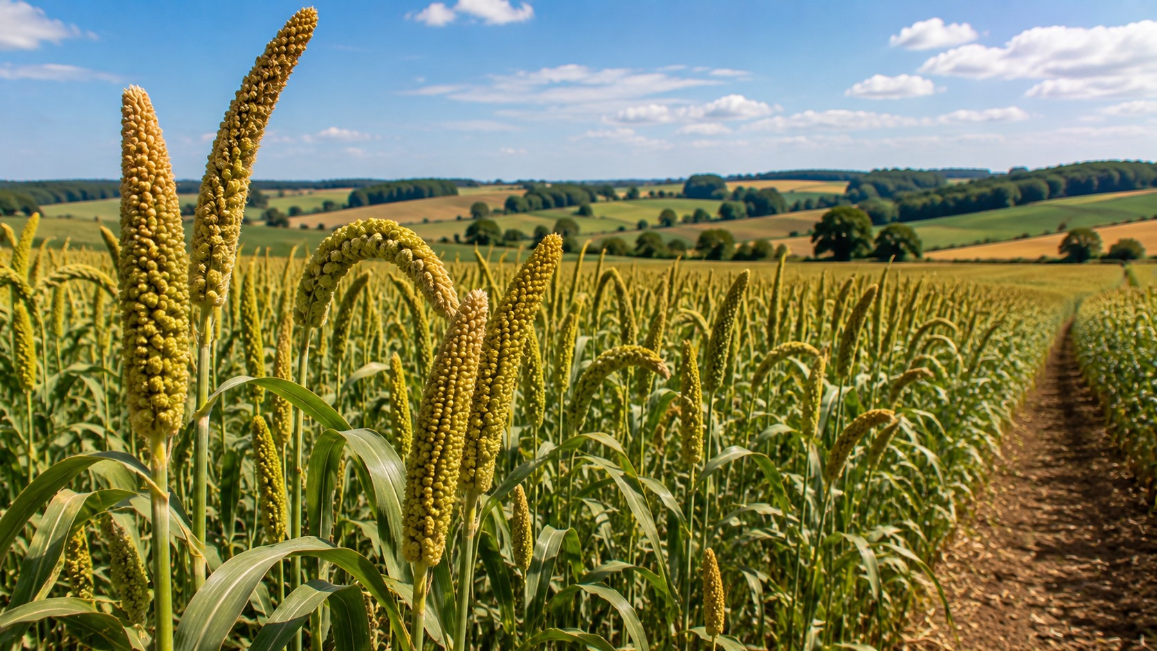 Vue agricole consacrée à variétés de millet