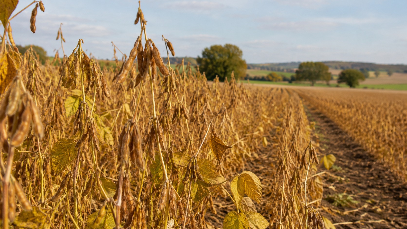 Vue agricole consacrée à variétés de soja
