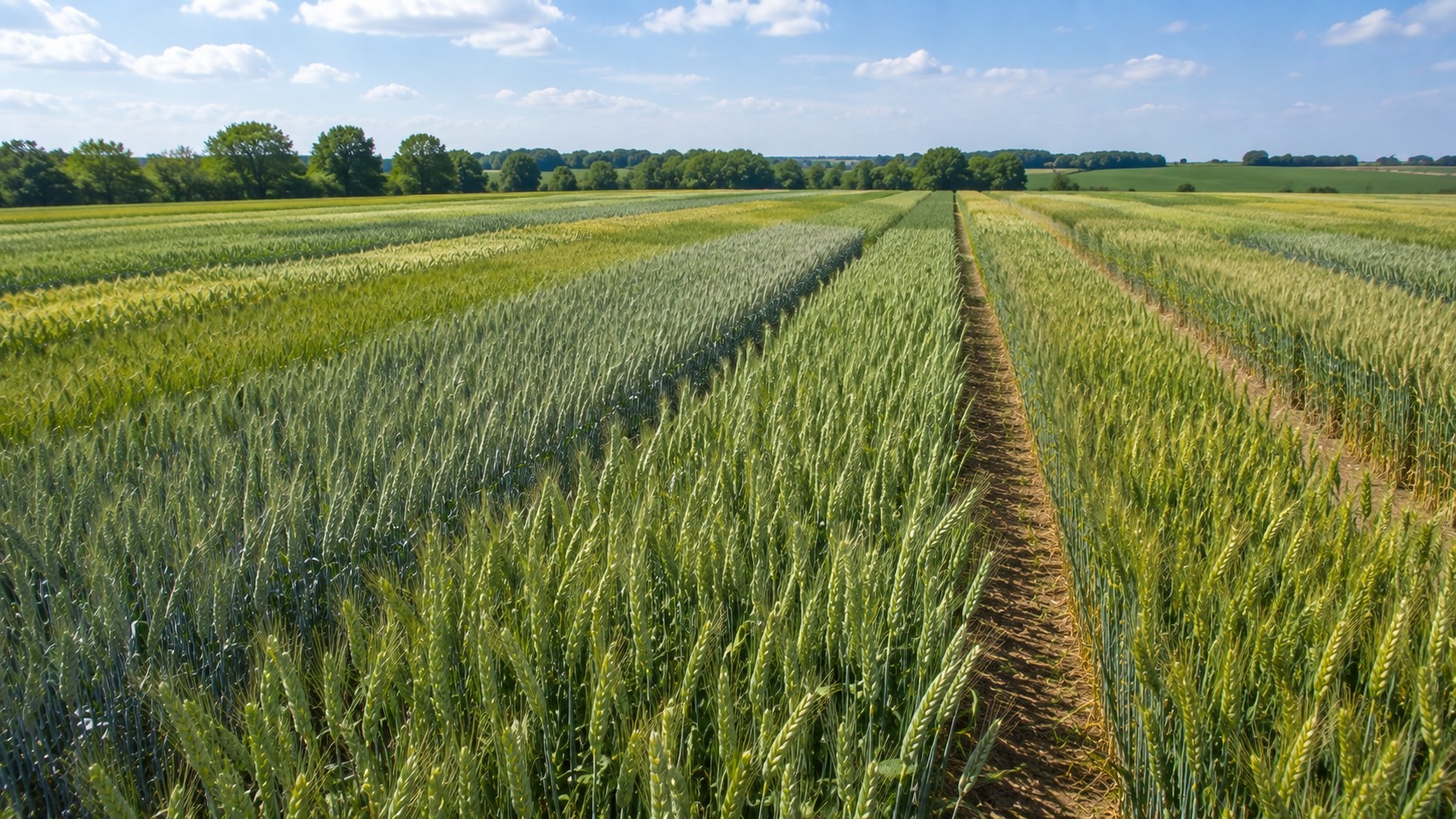 Vue agricole consacrée à variétés de triticale