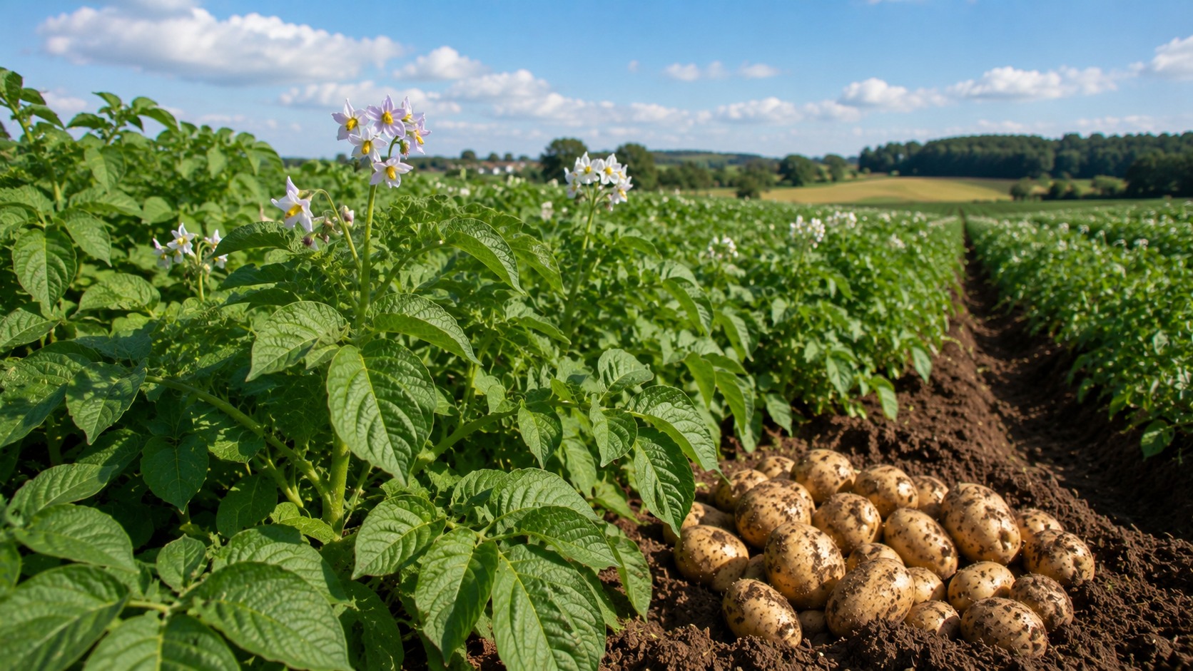 Vue agricole consacrée à variétés demi-précoces de pomme de terre
