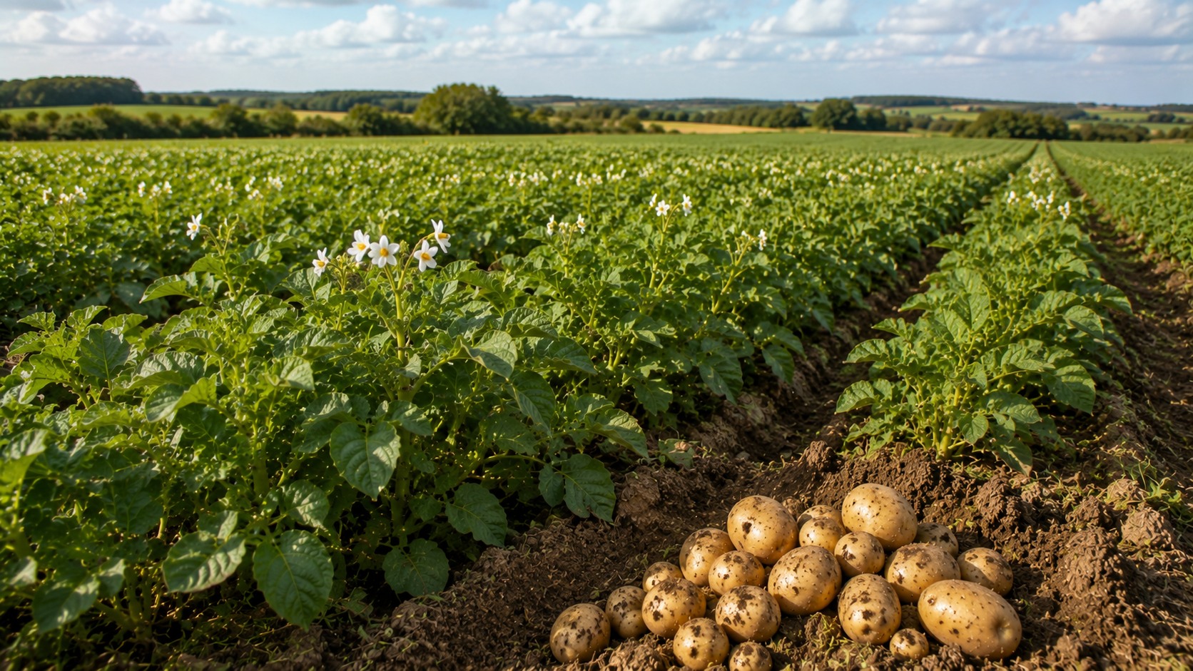 Vue agricole consacrée à variétés tardives de pomme de terre