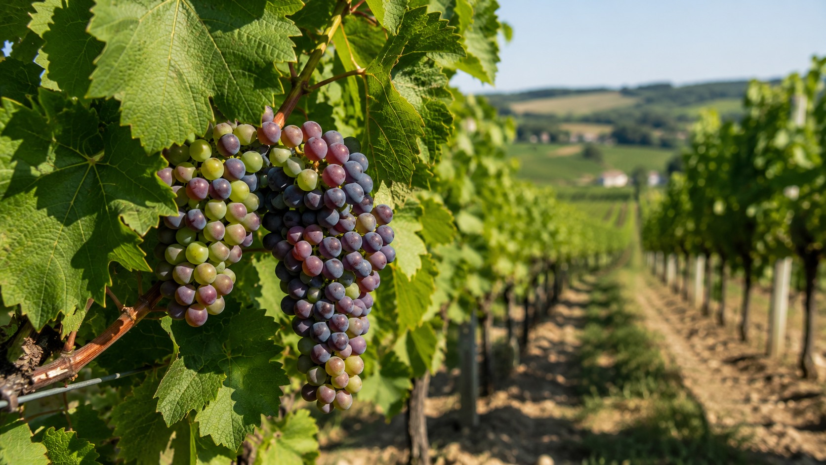 Vue agricole consacrée à véraison