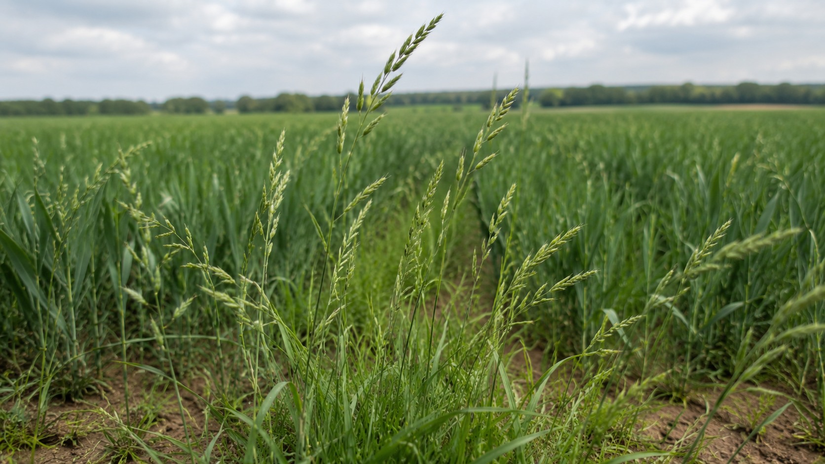 Vue agricole consacrée à vulpin des champs