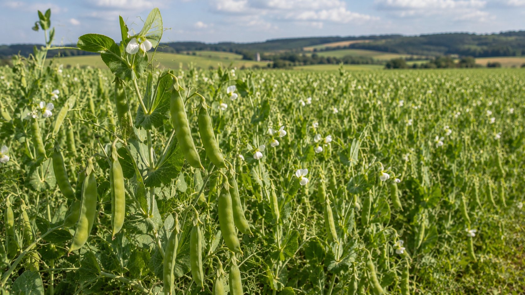 Pois protéagineux en fleur