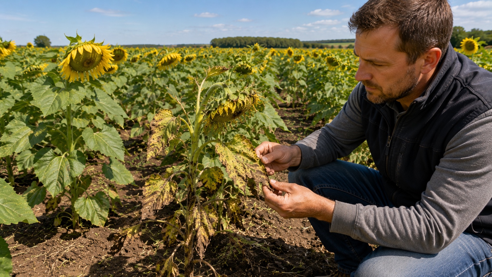 Diagnostic de protection sur tournesol