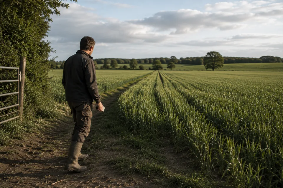 Agriculteur revenant dans une zone déjà observée de la parcelle.